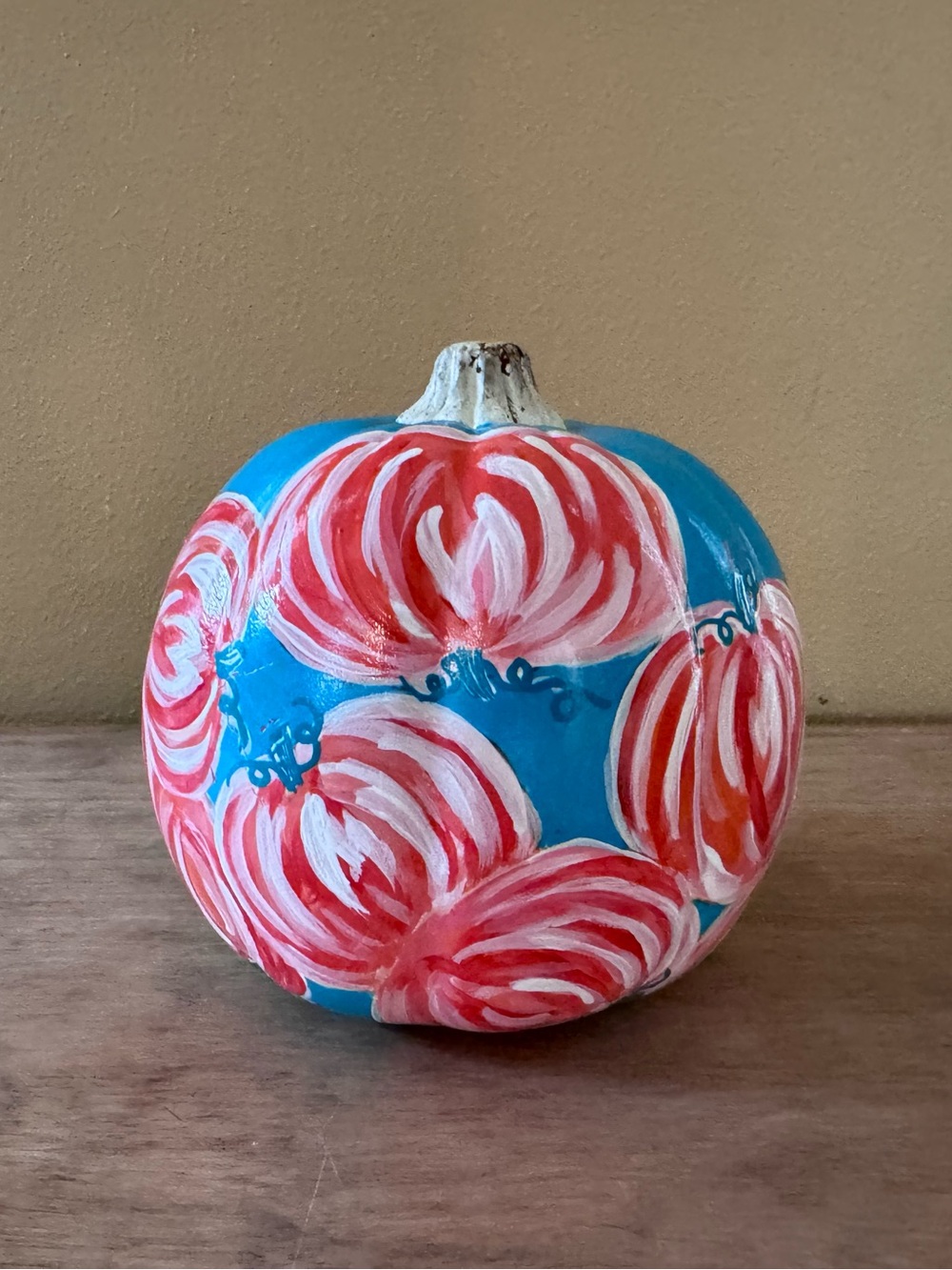 Lilly Pulitzer Inspired Hand Painted Pumpkin